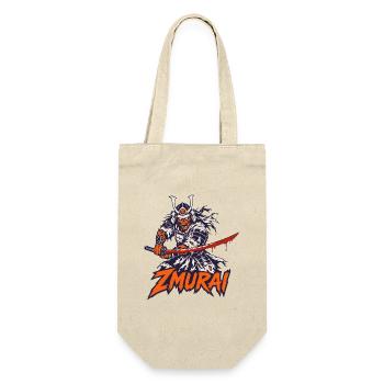 Zombie-Samurai mit blutigem Katana - Geschenkbeutel für Flaschen - Natur - Vorne