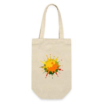 Farbspritzer - Geschenkbeutel für Flaschen - Natur - Vorne
