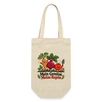 Mein Gemüse meine Regeln - Geschenkbeutel für Flaschen - Natur - Vorne