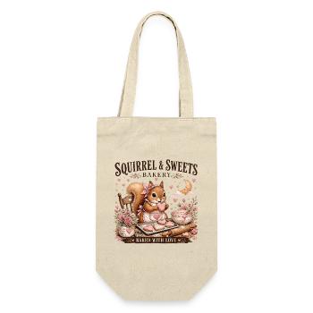 Squirrel Sweets Bakery: Mit Liebe gebacken - Geschenkbeutel für Flaschen - Natur - Vorne