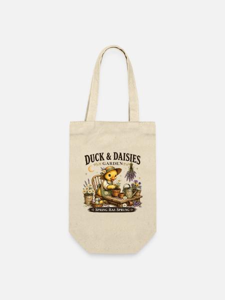 Duck & Daisies Frühlingsgarten - Geschenkbeutel für Flaschen - Natur