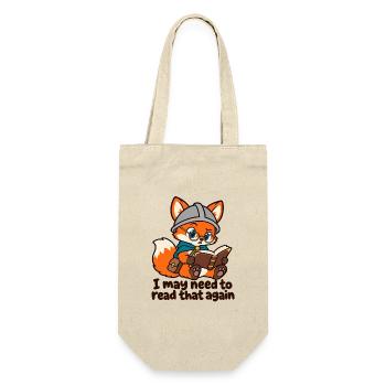 Fox lesen – Ich muss das vielleicht noch einmal lesen - Geschenkbeutel für Flaschen - Natur - Vorne