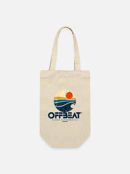 OFFBEAT – Retro Surf Logo - Geschenkbeutel für Flaschen - Natur