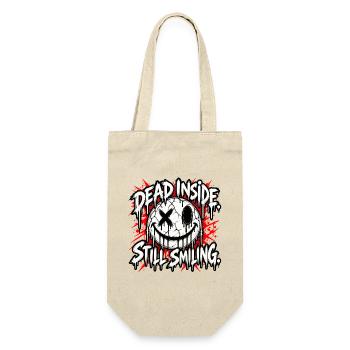 Dead Inside – Gothic Smiley - Geschenkbeutel für Flaschen - Natur - Vorne