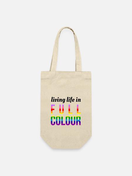 Leben in Full Colour Queer - Geschenkbeutel für Flaschen - Natur