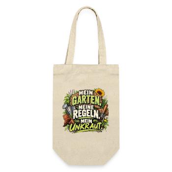 Mein Garten. Meine Regeln. Mein Unkraut. - Geschenkbeutel für Flaschen - Natur - Vorne
