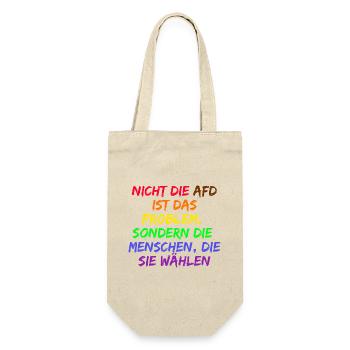 NICHT DIE AFD IST DAS PROBLEM SONDERN DIE WÄHLER - Geschenkbeutel für Flaschen - Natur - Vorne