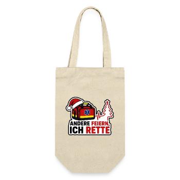 Andere feiern ich rette Rettungsdienst Weihnachten - Geschenkbeutel für Flaschen - Natur - Vorne