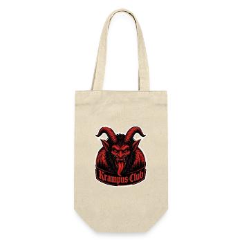 Krampus Club Alpen Folklore Holzschnitt Horror Shi - Geschenkbeutel für Flaschen - Natur - Vorne