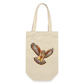 Bussard - Geschenkbeutel für Flaschen - Natur - Vorne