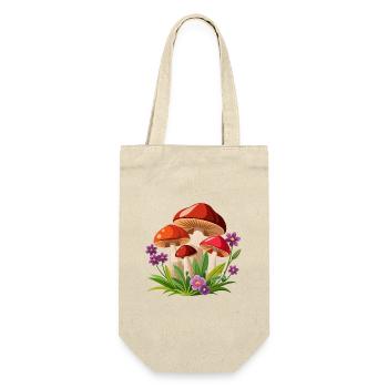 Pilze und Blumen - Geschenkbeutel für Flaschen - Natur - Vorne