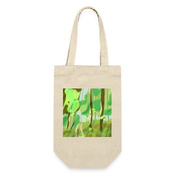 Waldlandschaft in Grüntönen - Geschenkbeutel für Flaschen - Natur - Vorne