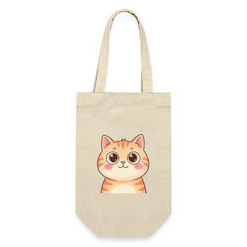 Süße Orange Katze Kawaii Katzenliebe T-Shirt - Geschenkbeutel für Flaschen - Natur - Vorne