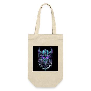 Cyberpunk Viking Helm - Geschenkbeutel für Flaschen - Natur - Vorne