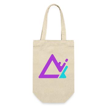 Geometrischer Berg-Logo in Lila Cyan - Geschenkbeutel für Flaschen - Natur - Vorne