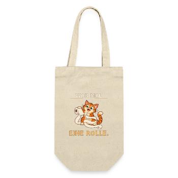 War mal eine Rolle Katze - Geschenkbeutel für Flaschen - Natur - Vorne