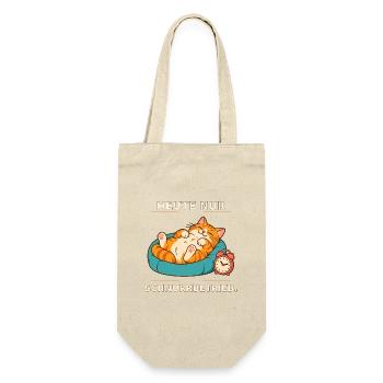 Heute Nur Schnurrbetrieb Katze - Geschenkbeutel für Flaschen - Natur - Vorne