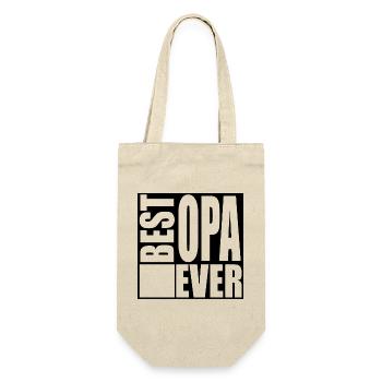 Bester Opa Spruch - Geschenkbeutel für Flaschen - Natur - Vorne