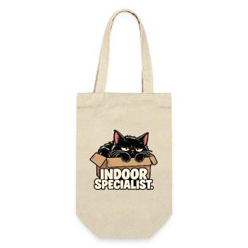 Indoor-Spezialistenkatze - Geschenkbeutel für Flaschen - Natur - Vorne