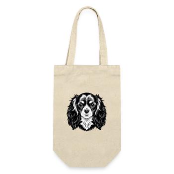 King Charles Spaniel Hundekopf - Geschenkbeutel für Flaschen - Natur - Vorne