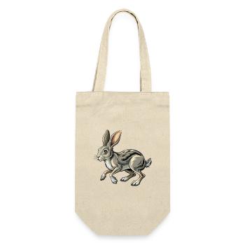 Running Rabbit - Geschenkbeutel für Flaschen - Natur - Vorne