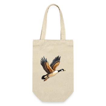 Fliegende Kanadische Gans - Geschenkbeutel für Flaschen - Natur - Vorne