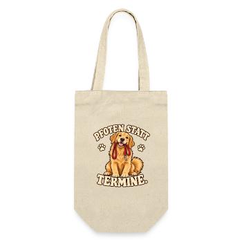 Pfoten statt Termine - Golden Retriever - Geschenkbeutel für Flaschen - Natur - Vorne