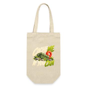 Cache Me If You Can Geocaching Motif - Geschenkbeutel für Flaschen - Natur - Vorne