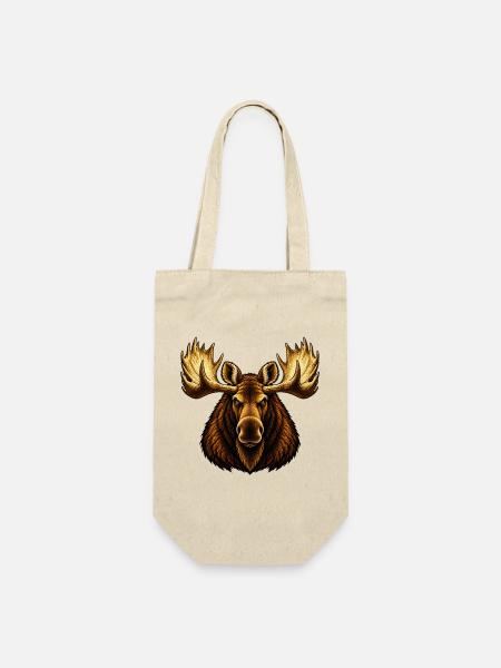 Der Elchbulle - Geschenkbeutel für Flaschen - Natur
