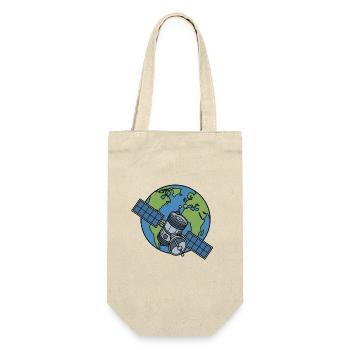 Satellit Orbit Erde Weltraum Sci-Fi Vektor Shirt - Geschenkbeutel für Flaschen - Natur - Vorne