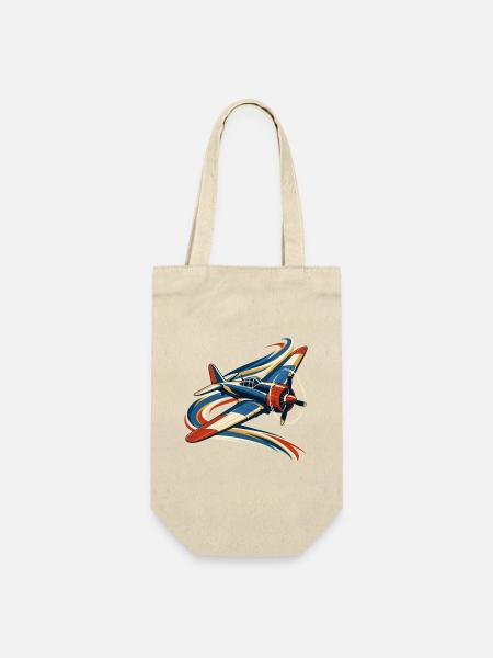Flugzeuge und Luftstrombänder - Geschenkbeutel für Flaschen - Natur