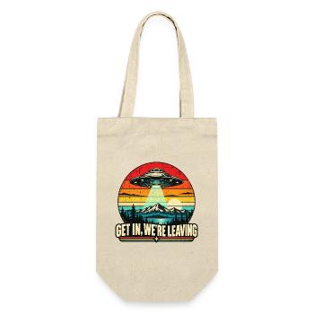 UFO Sunset Retro Tee - Geschenkbeutel für Flaschen - Natur - Vorne