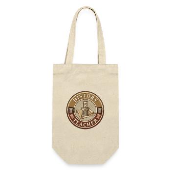 Vintage Geschichtslehrer römische Säule Sanduhrdecke - Geschenkbeutel für Flaschen - Natur - Vorne
