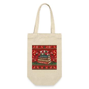Merry Bookmas - Geschenkbeutel für Flaschen - Natur - Vorne