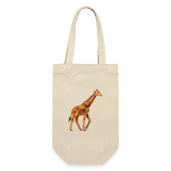 Poly Stil Giraffe - Geschenkbeutel für Flaschen - Natur - Vorne