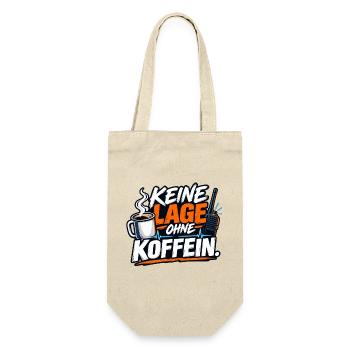 Keine Lage Ohne Koffein - Geschenkbeutel für Flaschen - Natur - Vorne