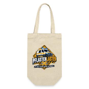 Pflaster Laster Blaulicht Humor - Geschenkbeutel für Flaschen - Natur - Vorne