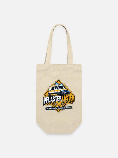 Pflaster Laster Blaulicht Humor - Geschenkbeutel für Flaschen - Natur