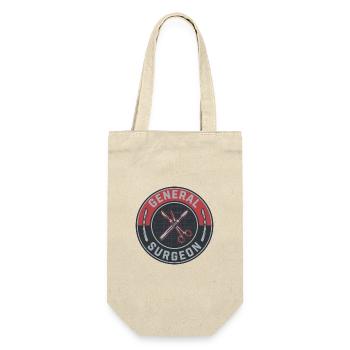 Vintage-Abzeichen der gekreuzten Skalpelle des Allgemeinchirurgen - Geschenkbeutel für Flaschen - Natur - Vorne