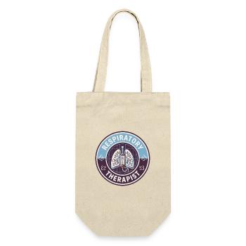 Vintage-Abzeichen für Atemtherapeuten und menschliche Lungen - Geschenkbeutel für Flaschen - Natur - Vorne