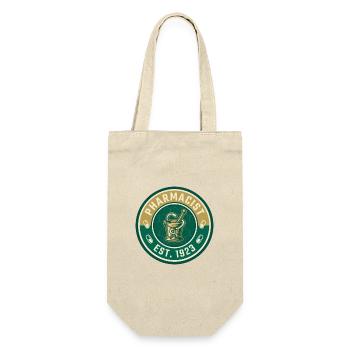 Vintage Apotheker-Mörser-Stößel Hygieia-Abzeichen - Geschenkbeutel für Flaschen - Natur - Vorne