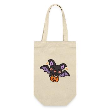 Süße Fledermaus mit Süßigkeiten - Geschenkbeutel für Flaschen - Natur - Vorne