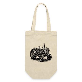 Traktor / Traktor / Traktor - Geschenkbeutel für Flaschen - Natur - Vorne