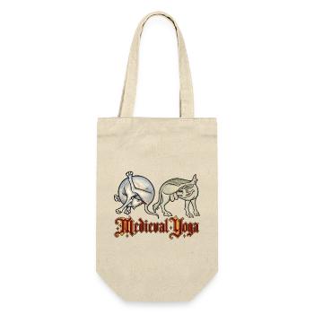 Mittelalterliches Yoga: Flexible Kreaturen - Geschenkbeutel für Flaschen - Natur - Vorne