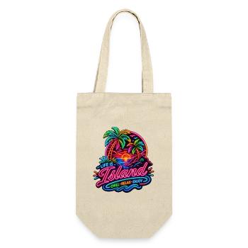 Neon Insel Sunset Relax - Geschenkbeutel für Flaschen - Natur - Vorne