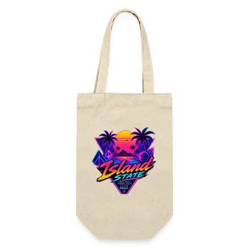 Insel Neon Retro Sunset - Geschenkbeutel für Flaschen - Natur - Vorne