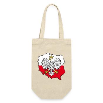 Polnischer Adler auf der zweifarbigen Karte Polens - Geschenkbeutel für Flaschen - Natur - Vorne