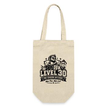 30. Geburtstag: Level 30 Gamer-Geschenk mit Humor! - Geschenkbeutel für Flaschen - Natur - Vorne