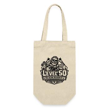 Level 50: 50. Geburtstag – Lustiges Gamer-Geschenk - Geschenkbeutel für Flaschen - Natur - Vorne