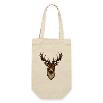Damhirsch - Geschenkbeutel für Flaschen - Natur - Vorne
